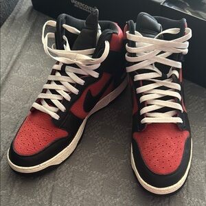 UBA Nike Men's Red and Black High-Top Sneakers